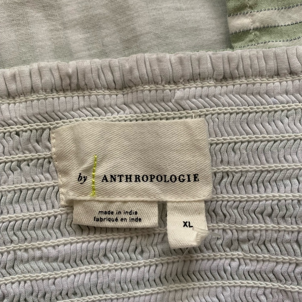 Anthropologie Bustier Stripe Crop Top Size XL Green - Picture 4 of 10